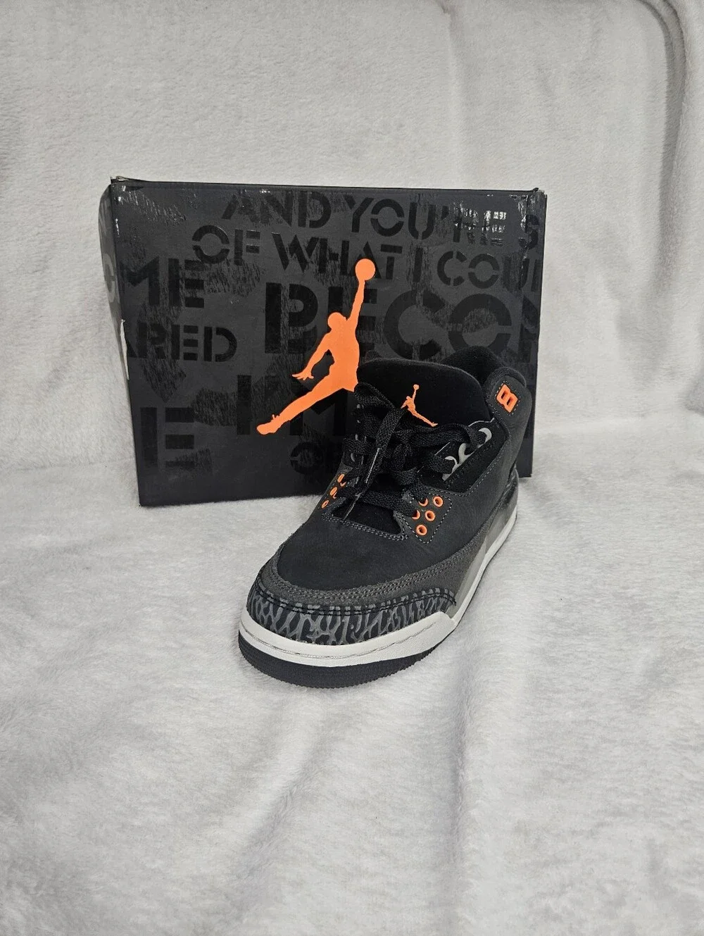 Jordan Men's Low-Top Sneakers in Black with Orange Accents